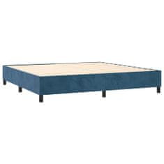 Vidaxl Box spring postelja z vzmetnico temno modra 200x200 cm žamet