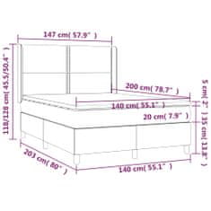 Vidaxl Box spring postelja z vzmetnico temno rjava 140x200 cm blago