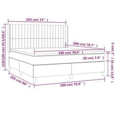 Vidaxl Box spring postelja z vzmetnico krem 180x200 cm blago