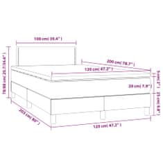 Vidaxl Box spring postelja z vzmetnico LED bela 120x200cm umetno usnje