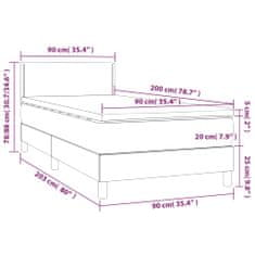 Vidaxl Box spring postelja z vzmetnico rjava 90x200 cm umetno usnje