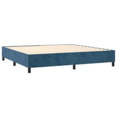 Vidaxl Box spring postelja z vzmetnico temno modra 200x200 cm žamet