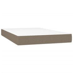 Vidaxl Box spring postelja z vzmetnico taupe 120x200 cm blago