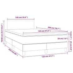 Vidaxl Box spring postelja z vzmetnico LED črna 120x200cm umetno usnje