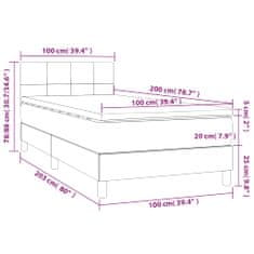 Vidaxl Box spring postelja z vzmetnico temno modra 100x200 cm žamet