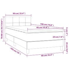 Vidaxl Box spring postelja z vzmetnico krem 90x190 cm blago