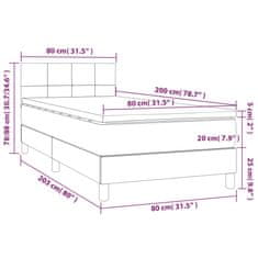 Vidaxl Box spring postelja z vzmetnico temno rjava 80x200 cm blago