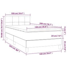 Vidaxl Box spring postelja z vzmetnico krem 100x200 cm blago