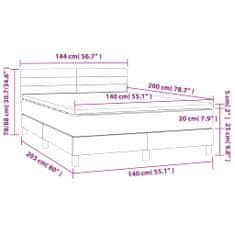 Vidaxl Box spring postelja z vzmetnico modra 140x200 cm blago