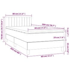 Vidaxl Box spring postelja z vzmetnico taupe 80x200 cm blago