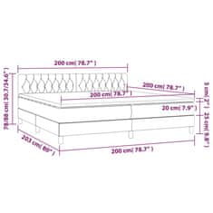 Vidaxl Box spring postelja z vzmetnico krem 200x200 cm blago