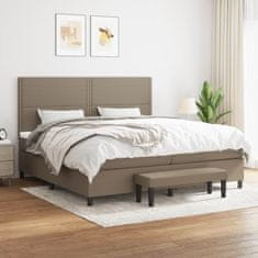 Vidaxl Box spring postelja z vzmetnico taupe 200x200 cm blago