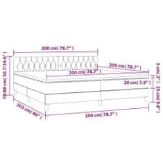 Vidaxl Box spring postelja z vzmetnico moder 200x200 cm blago