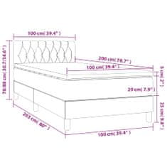 Vidaxl Box spring postelja z vzmetnico LED modra 100x200 cm blago