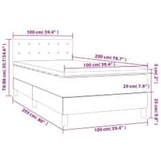 Vidaxl Box spring postelja z vzmetnico LED krem 100x200 cm blago
