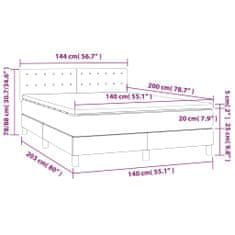 Vidaxl Box spring postelja z vzmetnico LED črna 140x200 cm um. usnje