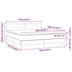 Vidaxl Box spring postelja z vzmetnico temno rjava 160x200 cm blago