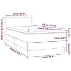 Vidaxl Box spring postelja z vzmetnico LED črna 90x200 cm umetno usnje