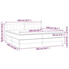 Vidaxl Box spring postelja z vzmetnico moder 200x200 cm blago