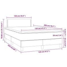 Vidaxl Box spring postelja z vzmetnico črn 120x200 cm blago