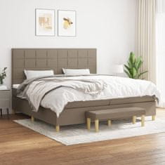 Vidaxl Box spring postelja z vzmetnico taupe 200x200 cm blago