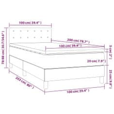 Vidaxl Box spring postelja z vzmetnico temno modra 100x200 cm žamet