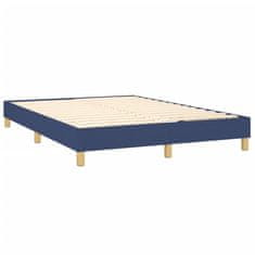 Vidaxl Box spring postelja z vzmetnico modra 140x200 cm blago