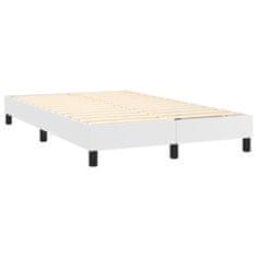 Vidaxl Box spring postelja z vzmetnico LED bela 120x200cm umetno usnje