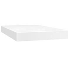 Vidaxl Box spring postelja z vzmetnico bel 120x200 cm umetno usnje