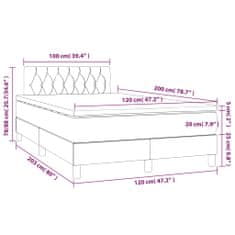 Vidaxl Box spring postelja z vzmetnico LED črna 120x200 cm blago