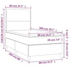 Vidaxl Box spring postelja z vzmetnico LED modra 80x200 cm blago