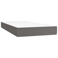 Vidaxl Box spring postelja z vzmetnico siva 200x200 cm umetno usnje