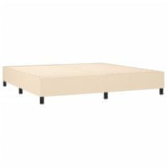 Vidaxl Box spring postelja z vzmetnico krem 160x200 cm blago