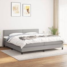 Vidaxl Box spring postelja z vzmetnico svetlo siva 200x200 cm blago