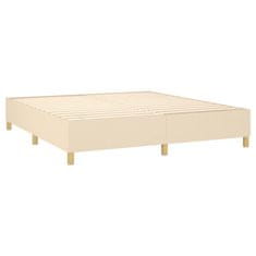 Vidaxl Box spring postelja z vzmetnico krem 180x200 cm blago