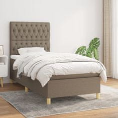 Vidaxl Box spring postelja z vzmetnico taupe 100x200 cm blago