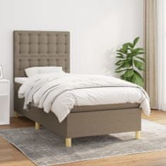 Vidaxl Box spring postelja z vzmetnico taupe 90x190 cm blago