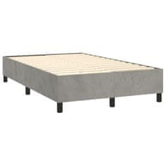 Vidaxl Box spring postelja z vzmetnico svetlo siva 120x200 cm žamet