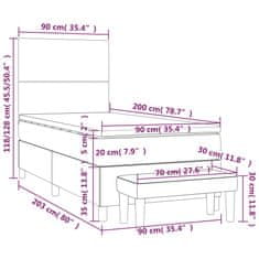 Vidaxl Box spring postelja z vzmetnico črna 90x200 cm umetno usnje