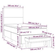 Vidaxl Box spring postelja z vzmetnico bel 100x200 cm umetno usnje