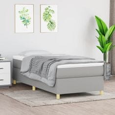 Vidaxl Box spring postelja z vzmetnico svetlo siva 90x190 cm blago