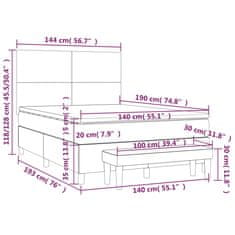 Vidaxl Box spring postelja z vzmetnico temno modra 140x190cm žamet