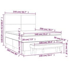 Vidaxl Box spring postelja z vzmetnico modra 140x200 cm blago