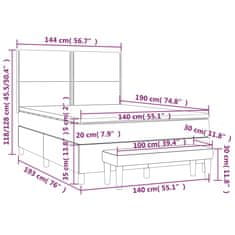 Vidaxl Box spring postelja z vzmetnico bel 140x190 cm umetno usnje