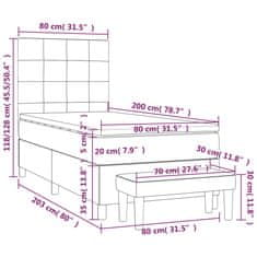 Vidaxl Box spring postelja z vzmetnico svetlo siva 80x200 cm blago