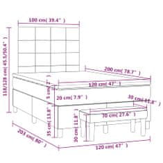 Vidaxl Box spring postelja z vzmetnico črn 120x200 cm blago