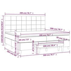 Vidaxl Box spring postelja z vzmetnico svetlo siva 200x200 cm žamet