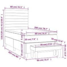 Vidaxl Box spring postelja z vzmetnico temno modra 80x200 cm žamet