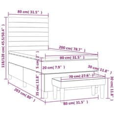 Vidaxl Box spring postelja z vzmetnico črna 80x200 cm žamet