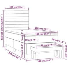 Vidaxl Box spring postelja z vzmetnico krem 100x200 cm blago